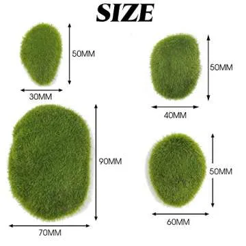 TIHOOD 40PCS Artificial Moss Rocks Décor Set