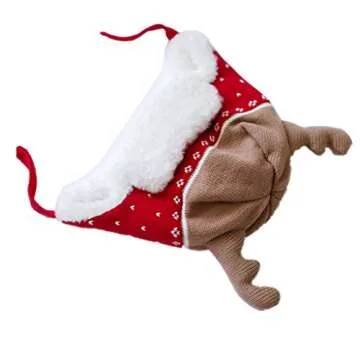 Adorable Cotton Knitted Elk Horn Christmas Hats for Kids
