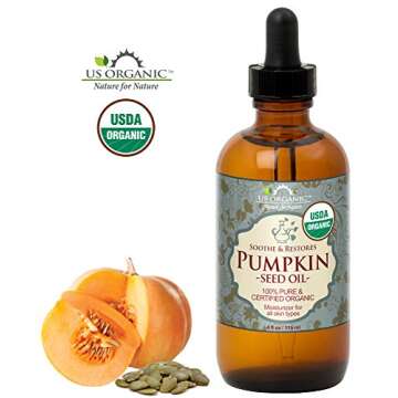 US Organic Pumpkin Seed Oil, USDA Certified Organic,100% Pure & Natural, Cold Pressed Virgin, Unrefined in Amber Glass Bottle w/Glass Eyedropper for Easy Application (Large (4 oz, 115 ml))