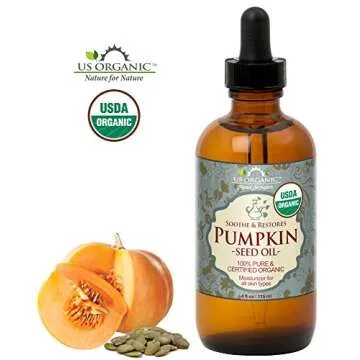 US Organic Pumpkin Seed Oil, USDA Certified Organic,100% Pure & Natural, Cold Pressed Virgin, Unrefined in Amber Glass Bottle w/Glass Eyedropper for Easy Application (Large (4 oz, 115 ml))
