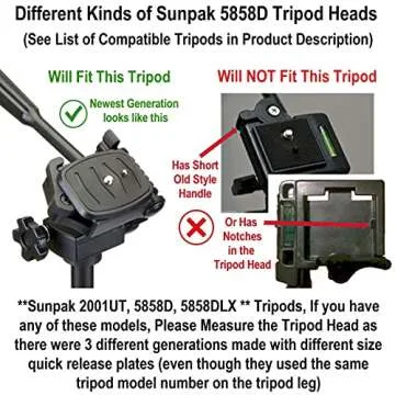 DaVoice 44mm Tripod Quick Release Plate Camera Mounting Adapter Parts Replacement for Certain Ambico, Velbon, Vista Explorer 60”, Sony, Sunpak, Ravelli Tripod Mount Attachment Baseplate QB-4W