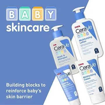 CeraVe Baby Lotion, Gentle Baby Skin Care with Ceramides, Niacinamide & Vitamin E, Fragrance, Paraben, Dye & Phthalates Free, Lightweight Moisturizer, 16 Ounce