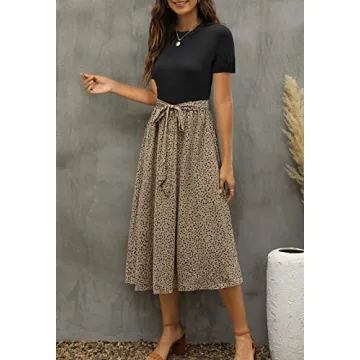 Versatile Zattcas Ribbed Midi Dress for Women