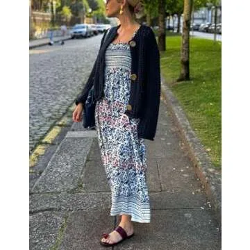 Yimoon Women's Cropped Cardigan Cozy Knit Sweater