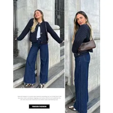 Yimoon Women's Cropped Cardigan Cozy Knit Sweater