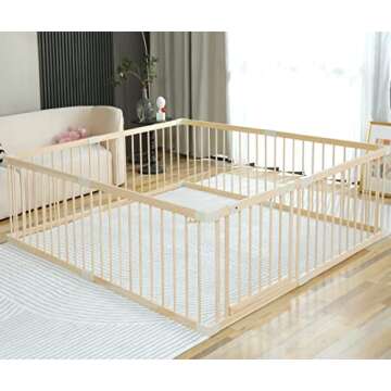Baby Playpen Play Pen Play Fence Yards Wooden Large,Playpens for Babies and Toddlers Kids Indoor,Bab...