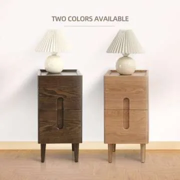Fetuero Slim Solid Wood Nightstand for Space Saving