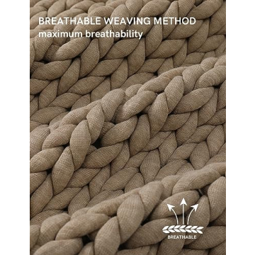 YnM Chunky Throw Blanket - Hand Knitted and Cozy for Home Comfort