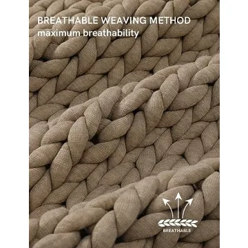 YnM Chunky Throw Blanket - Hand Knitted and Cozy for Home Comfort