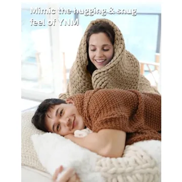 YnM Chunky Throw Blanket - Hand Knitted and Cozy for Home Comfort