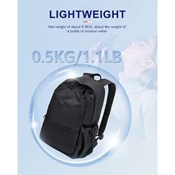 UPPACK Black Backpack For Women Aesthetic Backpack For Men Lightweight Gym Backpack Casual Daypack Laptop Backpack College