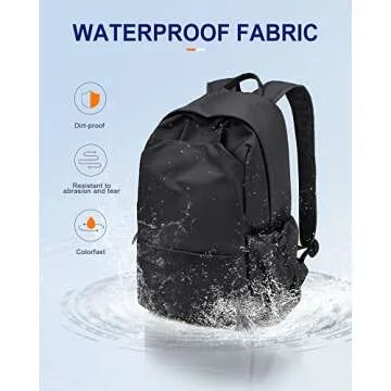 UPPACK Black Backpack For Women Aesthetic Backpack For Men Lightweight Gym Backpack Casual Daypack Laptop Backpack College