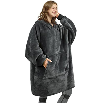 Catalonia Oversized Wearable Blanket Hoodie Sweatshirt - Sherpa Comfort for All Ages