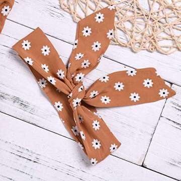 Newborn Baby Girls Sleeveless Romper Toddler Girl Floral Bow Halter One-Pieces Bodysuit Top (Yellow, 0-6 Months)