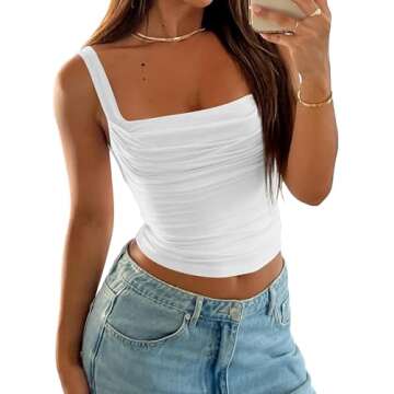 Matunana Womens Going Out Tops Crop Tank Top Basic T Shirts Sexy Cute Y2K Backless Tube Camisole Sum...