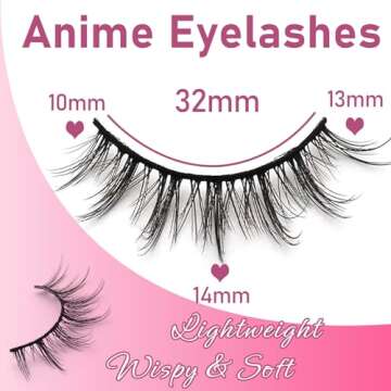 Losha Manga Lashes Fluffy Faux Mink Lashes Natural Look 10 Pairs Asian False Eyelashes Pack Look Like Individual Clusters (6D75)