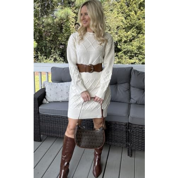 Women's 2024 Fall Winter Angashion Sweater Dress Cozy Stylish