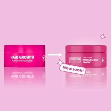 Lee Stafford Hair Growth Mask | Grow Strong & Long Collection - Best Nourishing Treatment for Damaged, Dry Hair, Deep Conditioner Moisture Mask with Thickening Protein, 5 Minute Leave-In, 6.7 Fl Oz