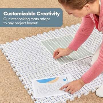 KnitIQ Double-Sided Blocking Mats for Knitting and Crochet Projects - Extra Thick Blocking Boards fo...