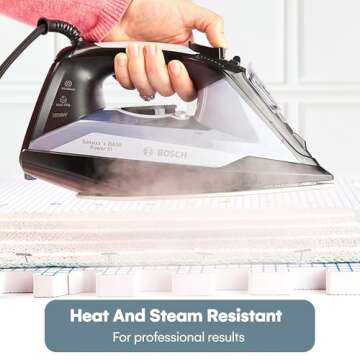 KnitIQ Double-Sided Blocking Mats for Knitting and Crochet Projects - Extra Thick Blocking Boards for Crochet with Gridlines - Inches and Centimeters - 100 T Pins and Storage Bag - Pack of 9