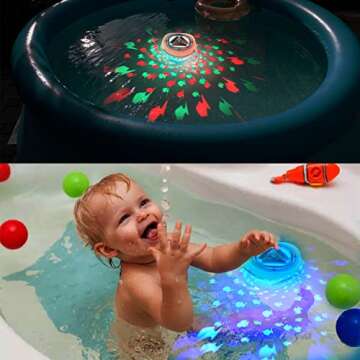 Floating Pool Lights Colorful Fish Lamp Underwater Lights Pool Accessories for Disco Pool Party,Pond Décor,Inflatable Swimming Pool,Above Ground Swimming Pool,Tub