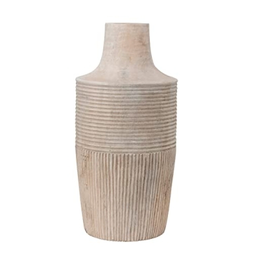 Bloomingville Decorative Hand-Carved Mango Wood Vase