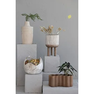 Hand-Carved Decorative Mango Wood Vase for Home