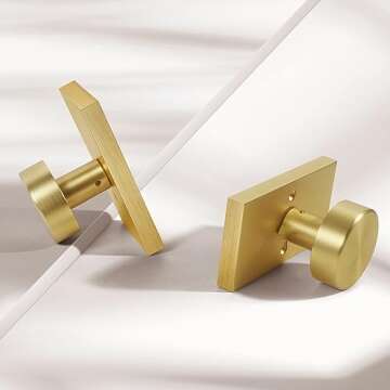 HIEMEY Gold Door Knob Interior Satin Brass - Modern Design