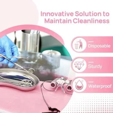 JMU 125 Pack Pink Dental Bibs for Sanitary Procedures