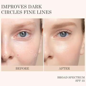 KYDA Mineral Sunscreen Eye Cream, Packaging Upgrade, 3-in-1 Under Eye Cream for Dark Circle and Fine Lines, SPF 35, Light