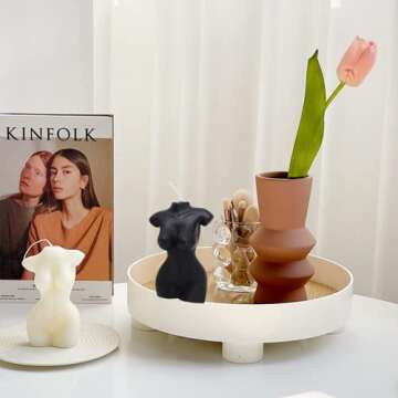 2PCS Body Shaped Candles, Female Body Candle Soy Candle Scented Candle Valentine's Day Home Aesthetic Decoration Candle (White, Black)