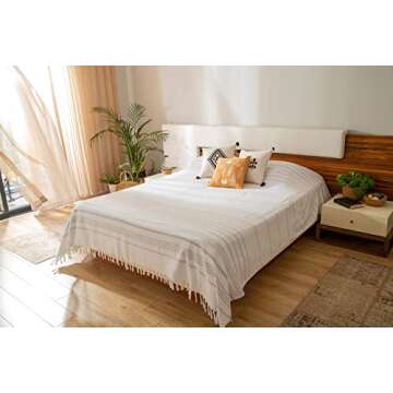 Loop Linen Cotton Bed Cover for Home Decor and Gifting