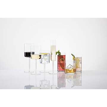 SCHOTT ZWIESEL Modo Red Wine Glass (Set of 4), Geometric Wine Glasses for Red Wine, Dishwasher-Safe Tritan Crystal Glasses, Made in Germany (15 Ounce)