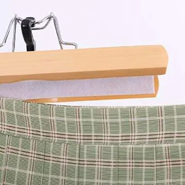 Tosnail 12 Pack Wooden Skirt Pants Clothes Hangers with 360° Swivel Hook, Non Slip Slack Hanger, Jeans Hangers, Trouser Hanger, Wrinkle Free Clamp Closet Organizer