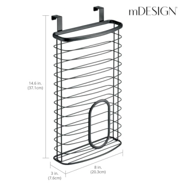mDesign Steel Hanging Cabinet Organizer for Kitchen Storage