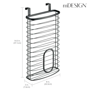 mDesign Steel Hanging Cabinet Organizer for Kitchen Storage