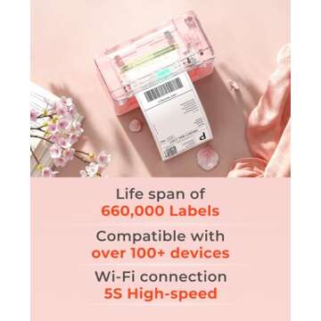 MUNBYN Wireless Thermal Printer, Wi-Fi Shipping Label Printer Compatible with AirPrint iPhone iPad macOS Android Windows Chromebook Etsy Ebay USPS for Small Business Home Use