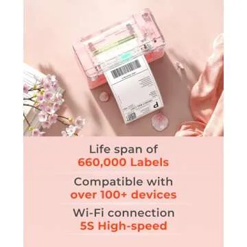 MUNBYN Wireless Thermal Printer, Wi-Fi Shipping Label Printer Compatible with AirPrint iPhone iPad macOS Android Windows Chromebook Etsy Ebay USPS for Small Business Home Use