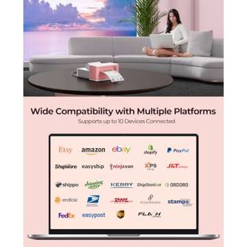 MUNBYN Wireless Thermal Printer, Wi-Fi Shipping Label Printer Compatible with AirPrint iPhone iPad macOS Android Windows Chromebook Etsy Ebay USPS for Small Business Home Use