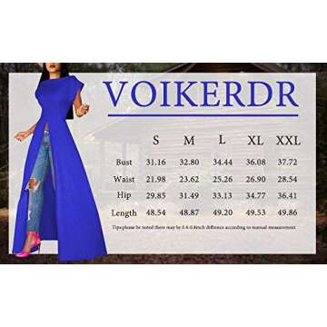 VOIKERDR Womens Casual Crew Ncek Short Sleeve Jumpsuits Solid Open Front Split Wide Leg Jumpsuit Rompers Blue M