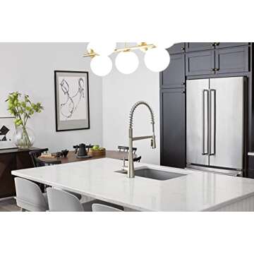 Moen Sleek Spot Resist Stainless One Handle High-Arc Pulldown Kitchen Faucet, Modern Spring Kitchen ...