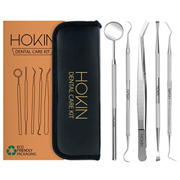 Dental Tools by HOKIN Plaque Remover Teeth Cleaning Tool Dental Care Kit Tooth Filling Repair Set St...