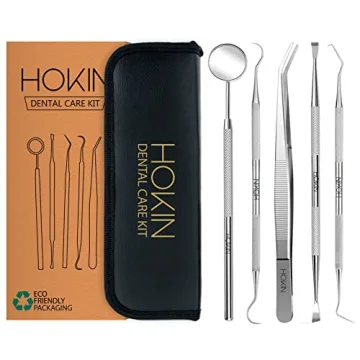 Dental Tools by HOKIN Plaque Remover Teeth Cleaning Tool Dental Care Kit Tooth Filling Repair Set St...