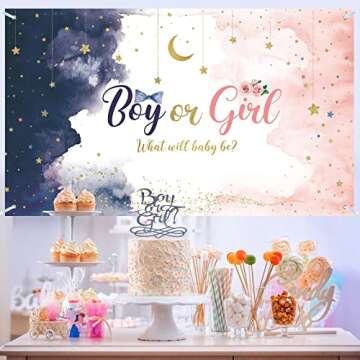 Watercolor Gender Reveal Backdrop for Parties and Photography