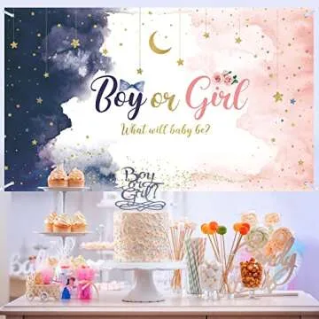 Watercolor Gender Reveal Backdrop for Parties and Photography