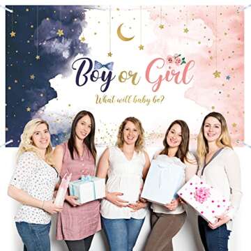Watercolor Gender Reveal Backdrop for Parties and Photography