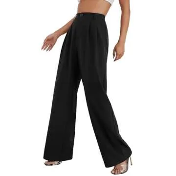 Stylish SweatyRocks High Waisted Wide Leg Trousers
