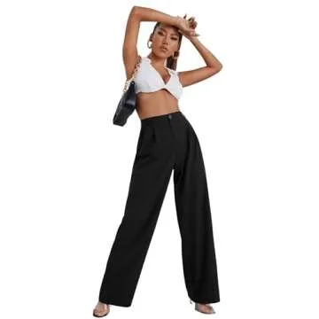 Stylish SweatyRocks High Waisted Wide Leg Trousers