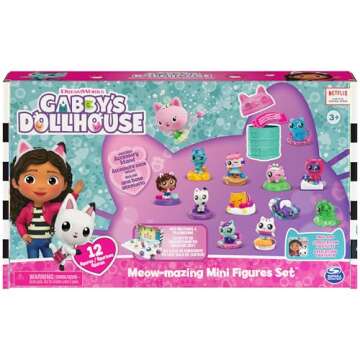 Gabby's Dollhouse, Meow-Mazing Mini Figures 12-Pack (Amazon Exclusive), Kids Toys for Ages 3 and up
