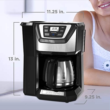 BLACK+DECKER Mill and Brew Coffee Maker with Grinder